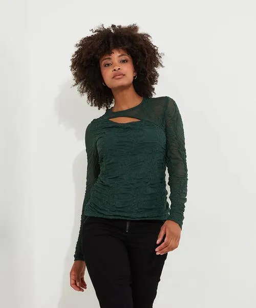 Joebrowns Fabulous Cut Out Detail Top Forest Green Apparel Tops Tunics and Blouses Joebrowns Fabulous Cut Out Detail Top Forest Green Apparel Tops Tunics and Blouses