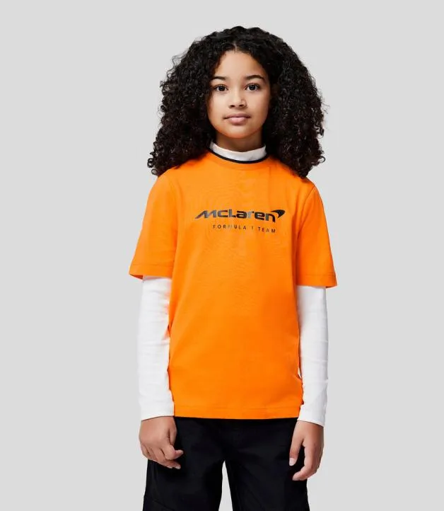 Junior Castore Junior McLaren 2024 Core Essentials TShirt 8211 PAPAYA
