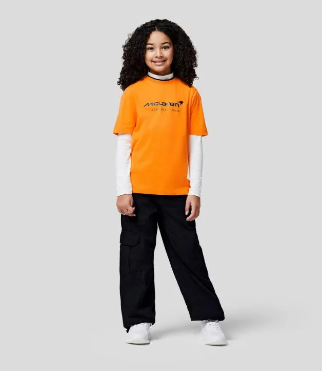 Junior Castore Junior McLaren 2024 Core Essentials TShirt 8211 PAPAYA