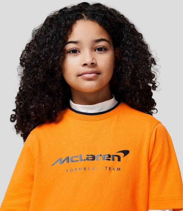 Junior Castore Junior McLaren 2024 Core Essentials TShirt 8211 PAPAYA