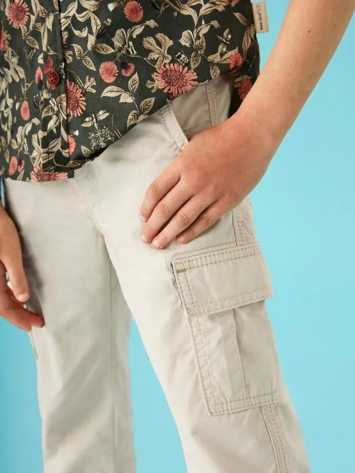 Kids Caleb Cargo Trouser Light Natural White Stuff Trousers Kids Caleb Cargo Trouser Light Natural White Stuff Trousers
