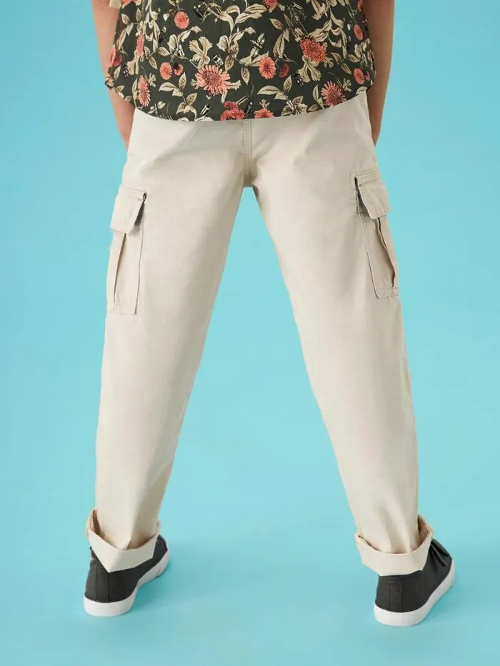 Kids Caleb Cargo Trouser Light Natural White Stuff Trousers Kids Caleb Cargo Trouser Light Natural White Stuff Trousers