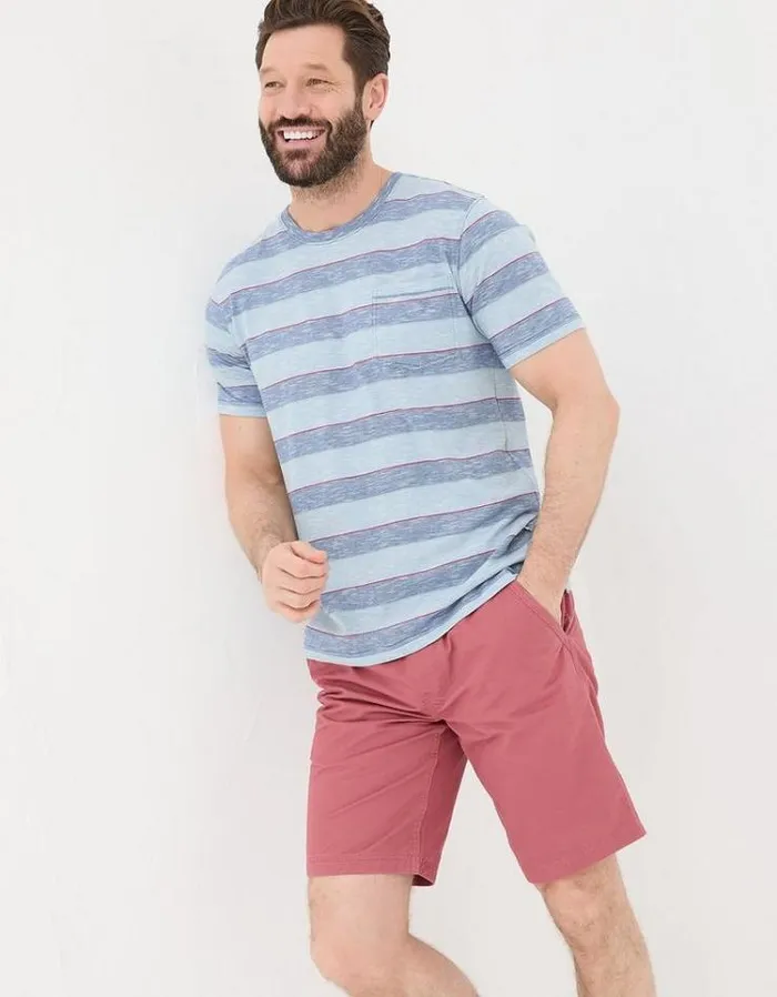 Kids FatFace Mini Me Outfits Ferndale Feeder Stripe TShirt Blue