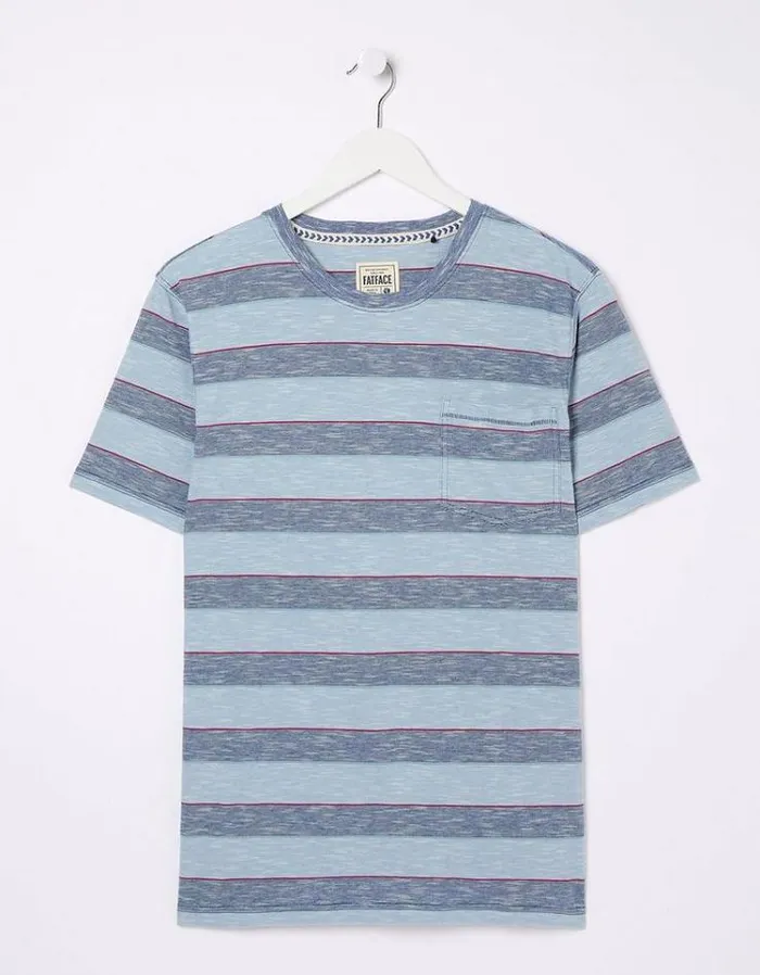 Kids FatFace Mini Me Outfits Ferndale Feeder Stripe TShirt Blue