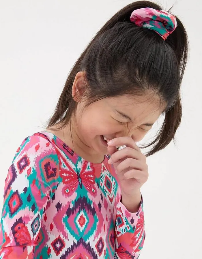 Kids FatFace Swimwear Butterfly Long Sleeve Swimsuit Multi