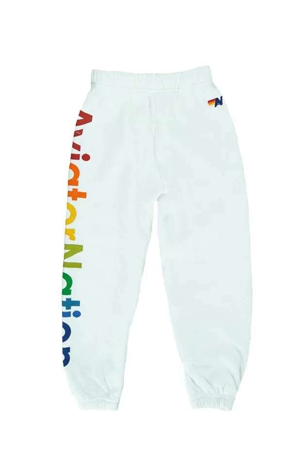 Kids Kids Collection Aviator Nation KID039S AVIATOR NATION SWEATPANTS 8211 WHITE
