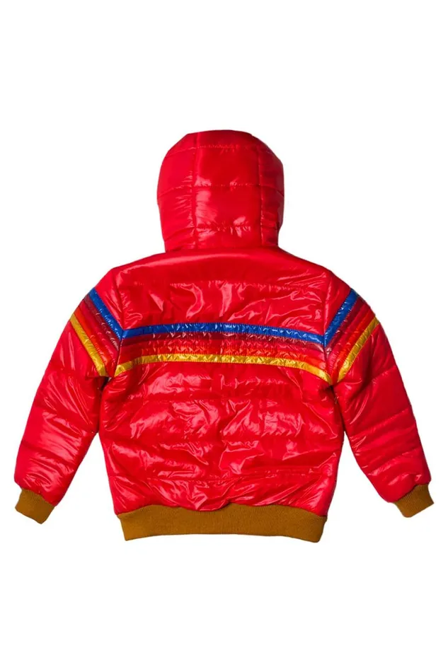 Kids Kids Outerwear Aviator Nation KIDS 5 STRIPE TREKKER JACKET 8211 GLOSSY CHERRY Kids Kids Outerwear Aviator Nation KIDS 5 STRIPE TREKKER JACKET 8211 GLOSSY CHERRY