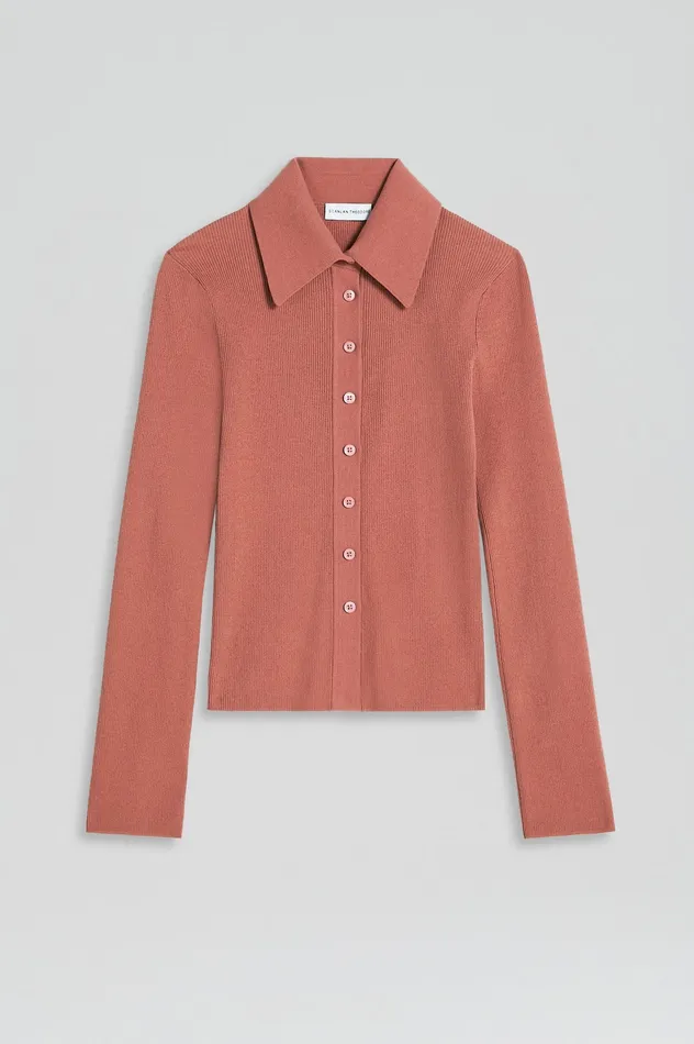 Knitwear Scanlan Theodore Women KNIT SHIRT BLUSH Knitwear Scanlan Theodore Women KNIT SHIRT BLUSH