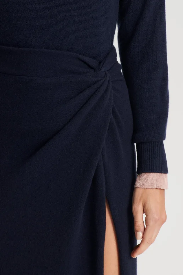 Knitwear Women CASHMERE SARONG SKIRT NAVY Scanlan Theodore Knitwear Women CASHMERE SARONG SKIRT NAVY Scanlan Theodore
