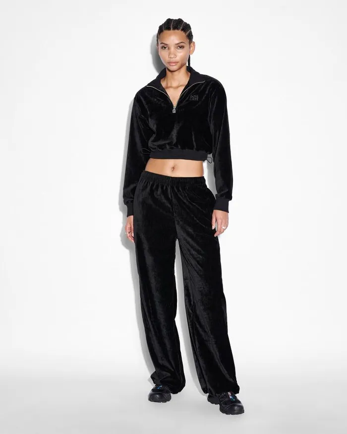 Ksubi Richie Half Zip Crop Black Womens Sweats