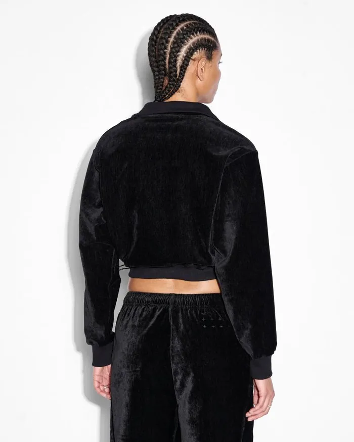 Ksubi Richie Half Zip Crop Black Womens Sweats