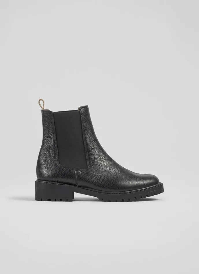 LKBennett Ankle Boots Women Cadea Black Casual Tread Sole Boot