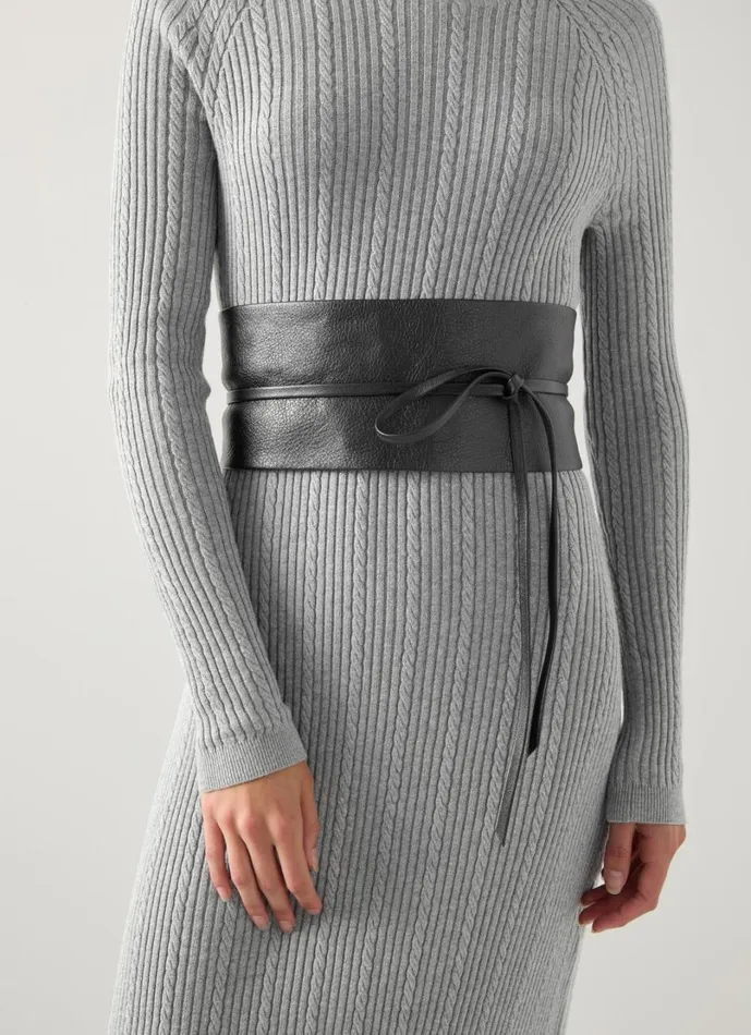 LKBennett Belts Women Alta Black Soft Wrap Belt