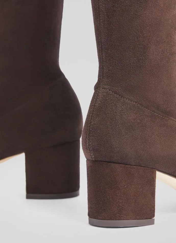 LKBennett Boots Women Eldon Espresso Block Heel Stretch Knee Boot LKBennett Boots Women Eldon Espresso Block Heel Stretch Knee Boot