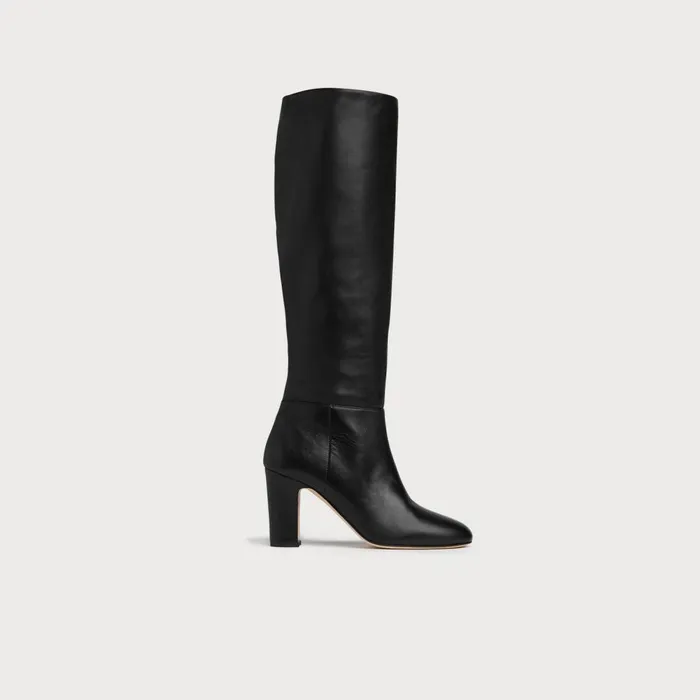 LKBennett Boots Women Kristen Black Leather Knee Boots