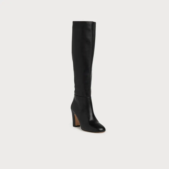 LKBennett Boots Women Kristen Black Leather Knee Boots LKBennett Boots Women Kristen Black Leather Knee Boots