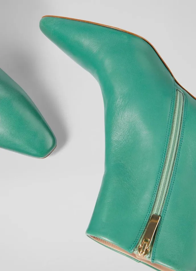 LKBennett Boots Women Margaux Jade Leather Blunt Toe Boots LKBennett Boots Women Margaux Jade Leather Blunt Toe Boots