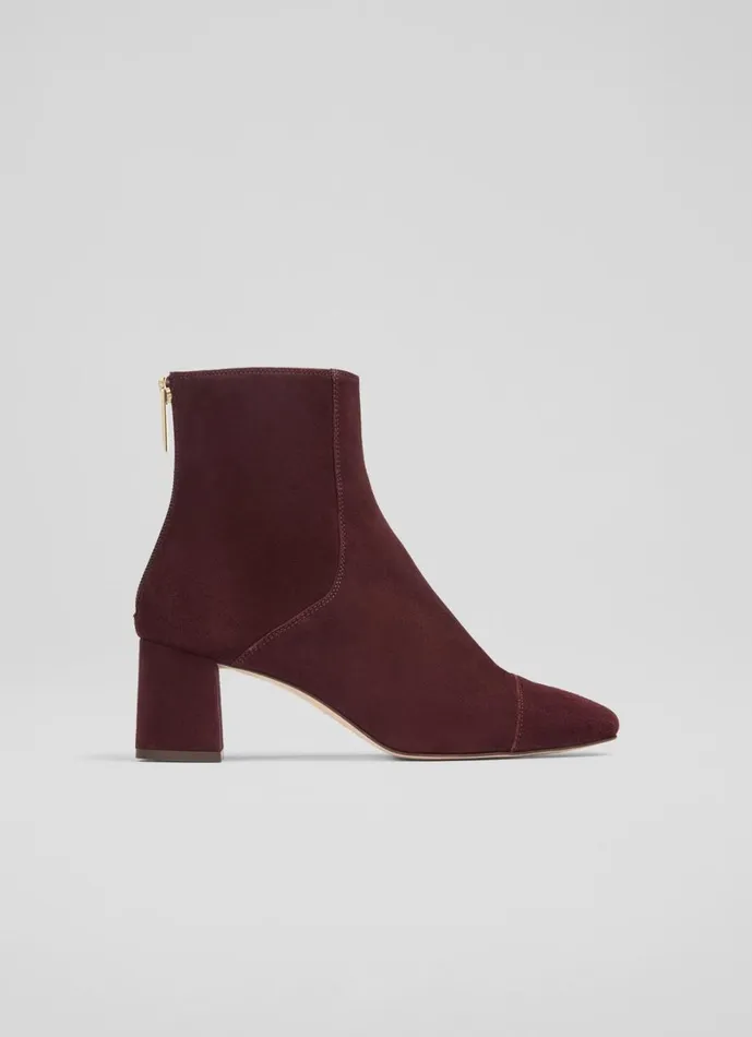 LKBennett Boots Women Maxine Bournville Toe Cap Block Heel Ankle Boot
