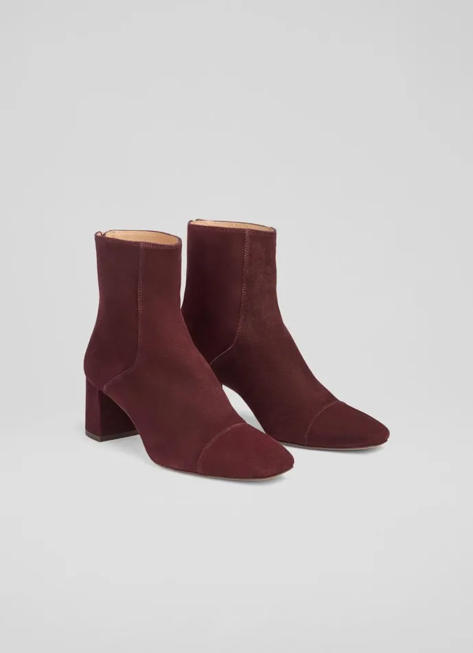 LKBennett Boots Women Maxine Bournville Toe Cap Block Heel Ankle Boot LKBennett Boots Women Maxine Bournville Toe Cap Block Heel Ankle Boot