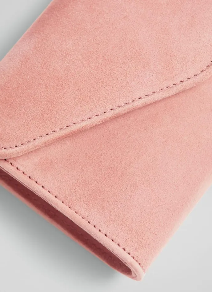 LKBennett Clutch Bags Women Dominica Clay Pink Suede Clutch Bag LKBennett Clutch Bags Women Dominica Clay Pink Suede Clutch Bag