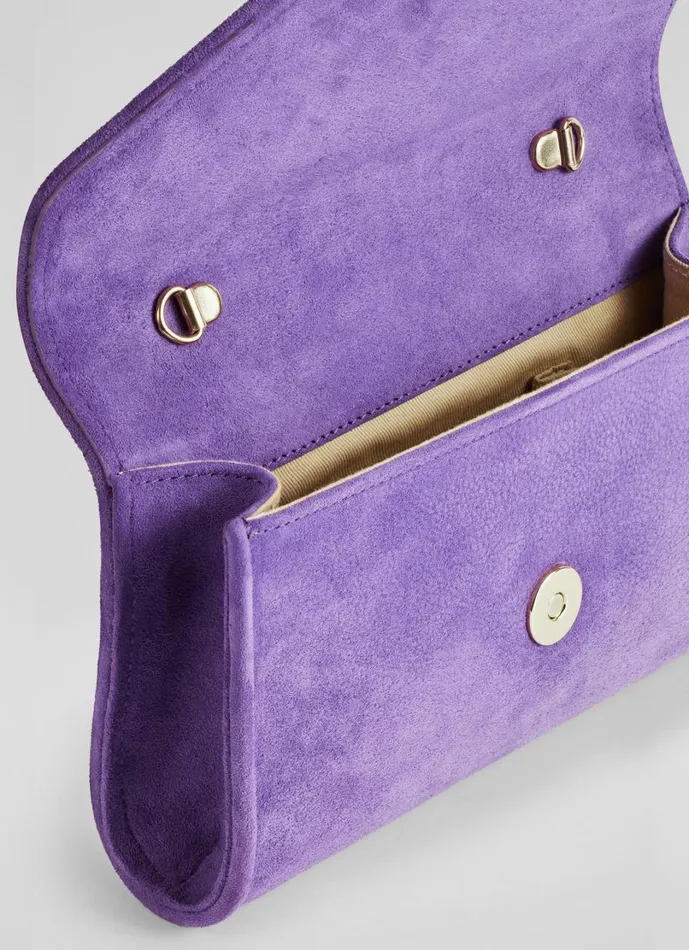 LKBennett Clutch Bags Women Dominica Plum Suede Clutch Bag LKBennett Clutch Bags Women Dominica Plum Suede Clutch Bag