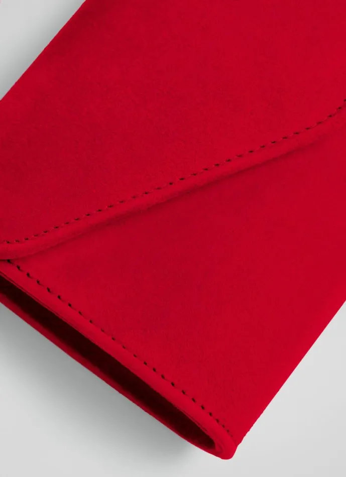 LKBennett Clutch Bags Women Dominica Red Suede Clutch Bag LKBennett Clutch Bags Women Dominica Red Suede Clutch Bag