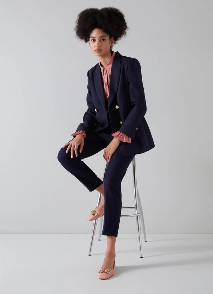 LKBennett Coats and Jackets Women Mariner Navy DoubleBreasted Sailor LENZING ECOVERO Blazer