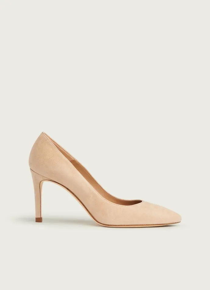 LKBennett Court Shoes Women Floret Beige Suede Pointed Toe Courts