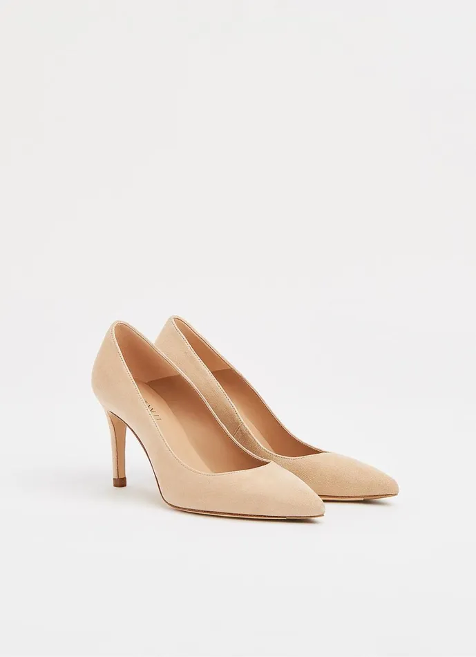 LKBennett Court Shoes Women Floret Beige Suede Pointed Toe Courts LKBennett Court Shoes Women Floret Beige Suede Pointed Toe Courts