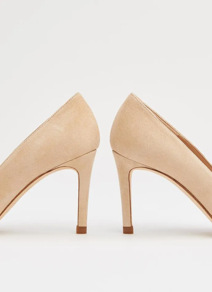 LKBennett Court Shoes Women Floret Beige Suede Pointed Toe Courts LKBennett Court Shoes Women Floret Beige Suede Pointed Toe Courts