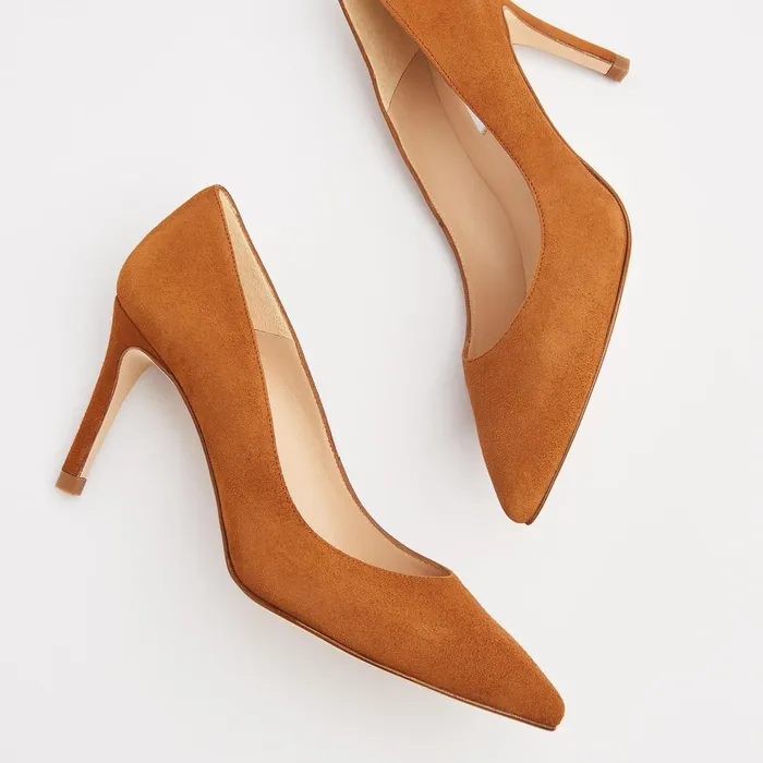 LKBennett Court Shoes Women Floret Chestnut Suede Pointed Toe Courts LKBennett Court Shoes Women Floret Chestnut Suede Pointed Toe Courts