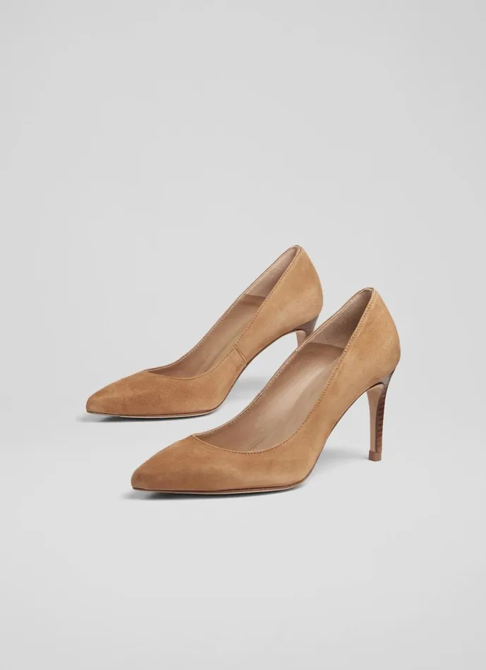 LKBennett Court Shoes Women Floret Nutmeg Suede Pointed Toe Courts LKBennett Court Shoes Women Floret Nutmeg Suede Pointed Toe Courts