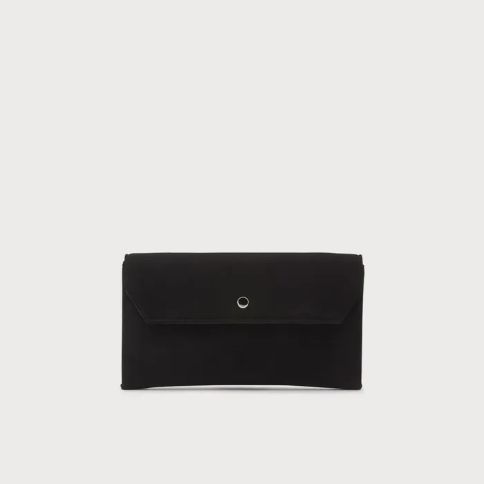 LKBennett CrossBody Bags Women Dora Black Suede Envelope Clutch