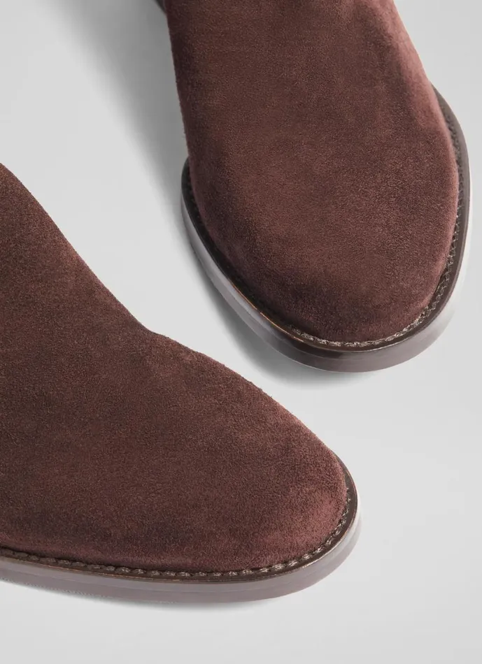LKBennett Flat Boots Women Tallis Espresso Half And Half Stretch Knee Boot LKBennett Flat Boots Women Tallis Espresso Half And Half Stretch Knee Boot