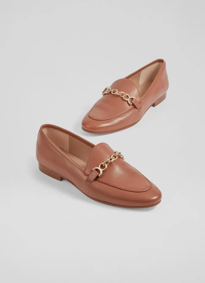 LKBennett Flats Women Adalynn Tan Leather Snaffle Loafers LKBennett Flats Women Adalynn Tan Leather Snaffle Loafers
