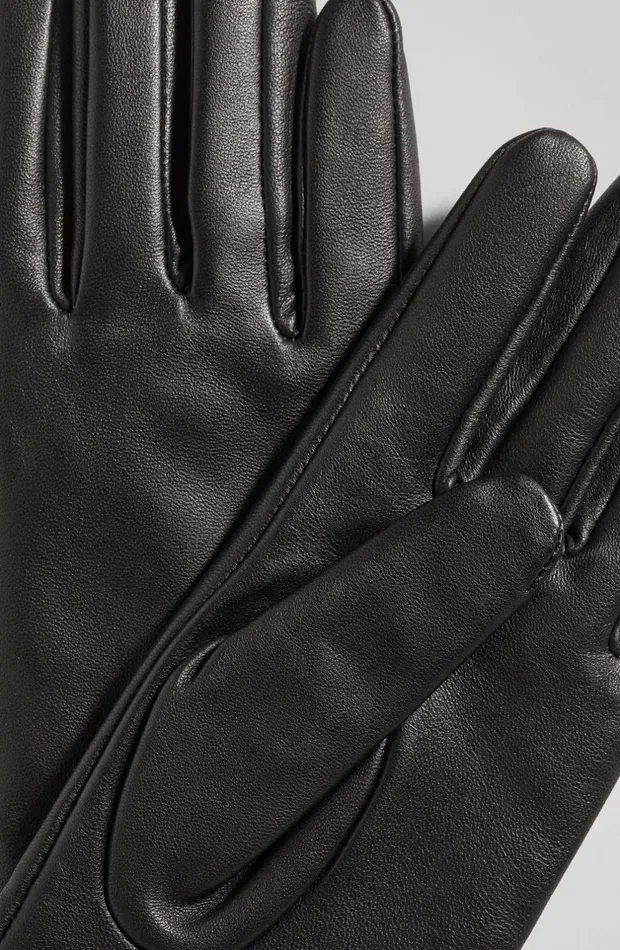 LKBennett Gloves Women Kimberley Black Leather Long Gloves LKBennett Gloves Women Kimberley Black Leather Long Gloves