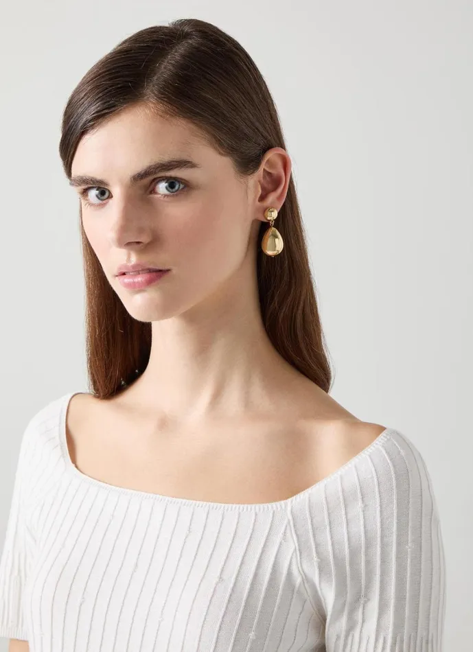 LKBennett Jewellery Women Tilly Double Ball Drop Gold Plated Earrings LKBennett Jewellery Women Tilly Double Ball Drop Gold Plated Earrings