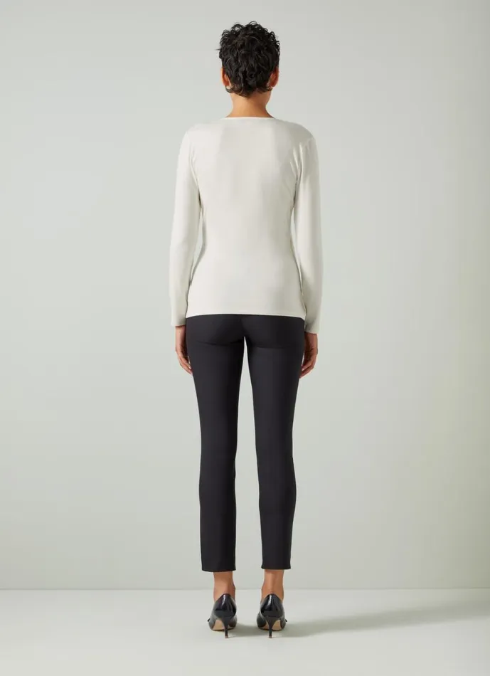 LKBennett Tops Women Eames Ivory Jersey Wrap Top LKBennett Tops Women Eames Ivory Jersey Wrap Top
