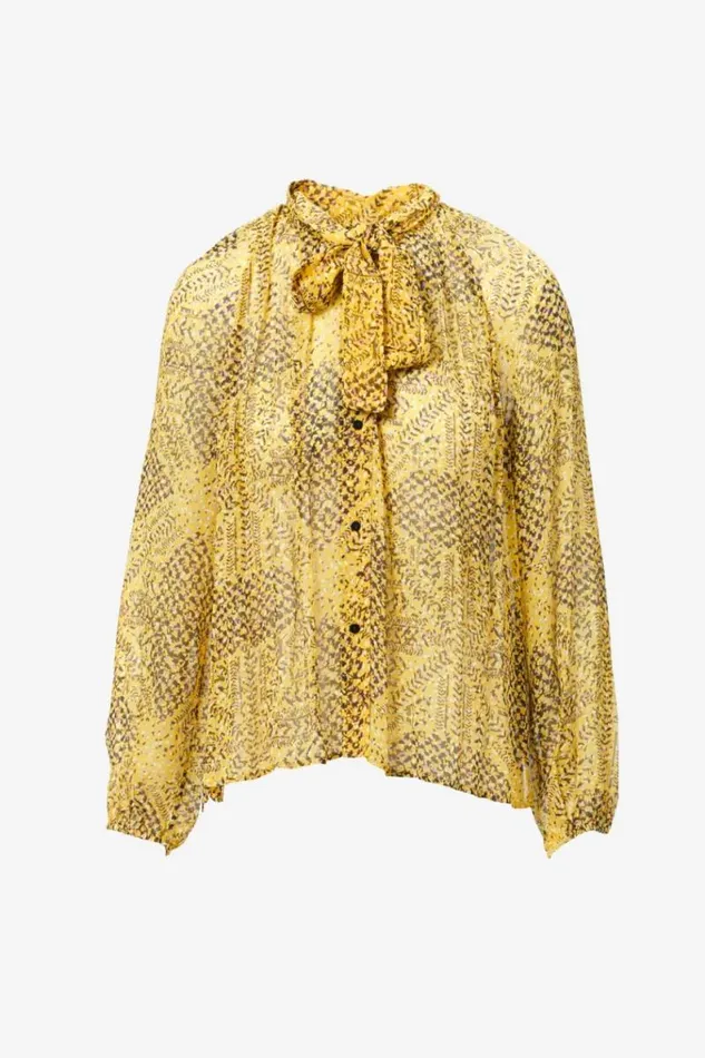 Lala Berlin Shirts and Blouses Blouse Brooks Viscose Heritage Star Yellow 8211 Women