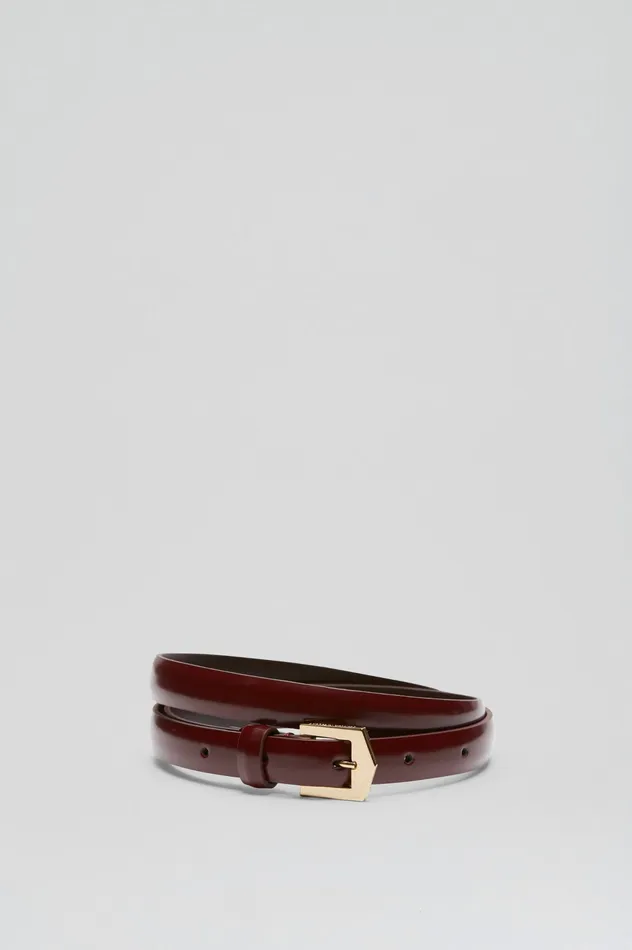 Leather POINTED BUCKLE BELT 15 BORDO Scanlan Theodore Women