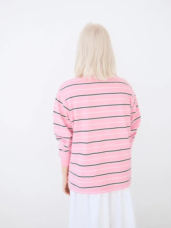 Lisa Says Gah Tops Women Remie Rugby Shirt Pink Stripe Lisa Says Gah Tops Women Remie Rugby Shirt Pink Stripe