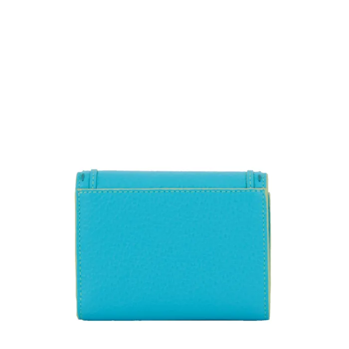 M Flap Compact Wallet Ocean Blue Women Lancel Purse M Flap Compact Wallet Ocean Blue Women Lancel Purse