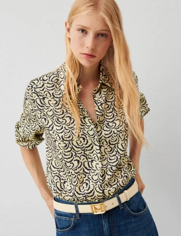 Marella Shirts Women Patterned Shirt Light Yellow