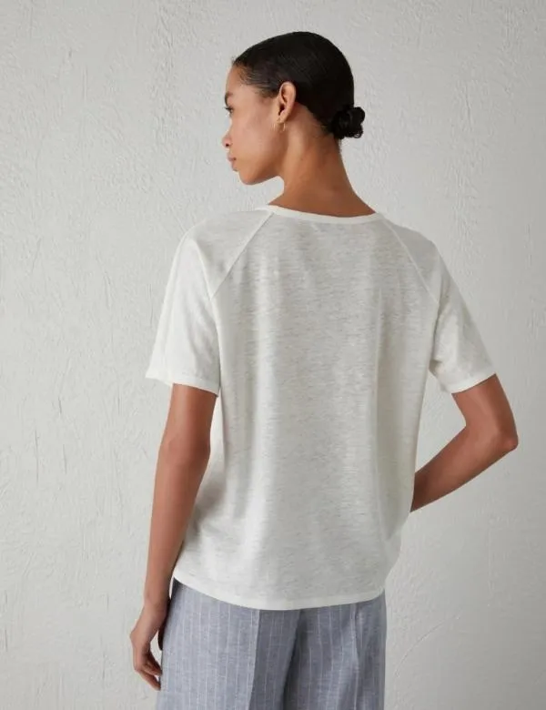 Marella Tops And TShirt Women Rhinestone Tshirt Wool White Marella Tops And TShirt Women Rhinestone Tshirt Wool White