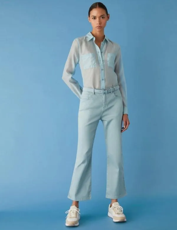 Marella Trousers Women Flared Jeans Skyblue