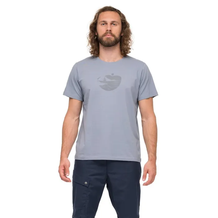Men Bergans Of Norway TShirts Nordmarka Organic Cotton Print Tee Husky Blue