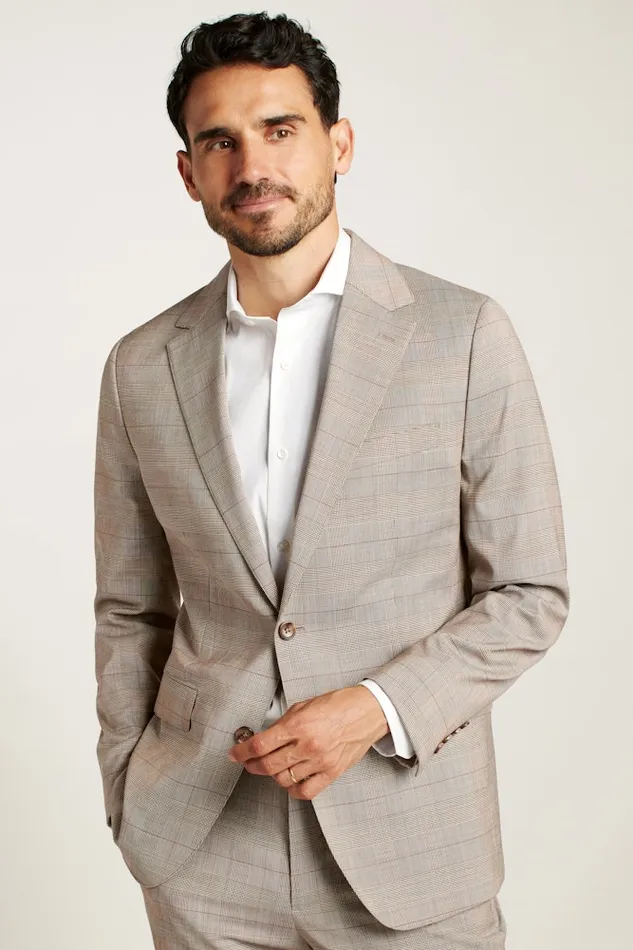 Men Bonobos Blazers and Sport Coats Jetsetter Stretch Italian Wool Suit Jacket Tan Plaid Men Bonobos Blazers and Sport Coats Jetsetter Stretch Italian Wool Suit Jacket Tan Plaid