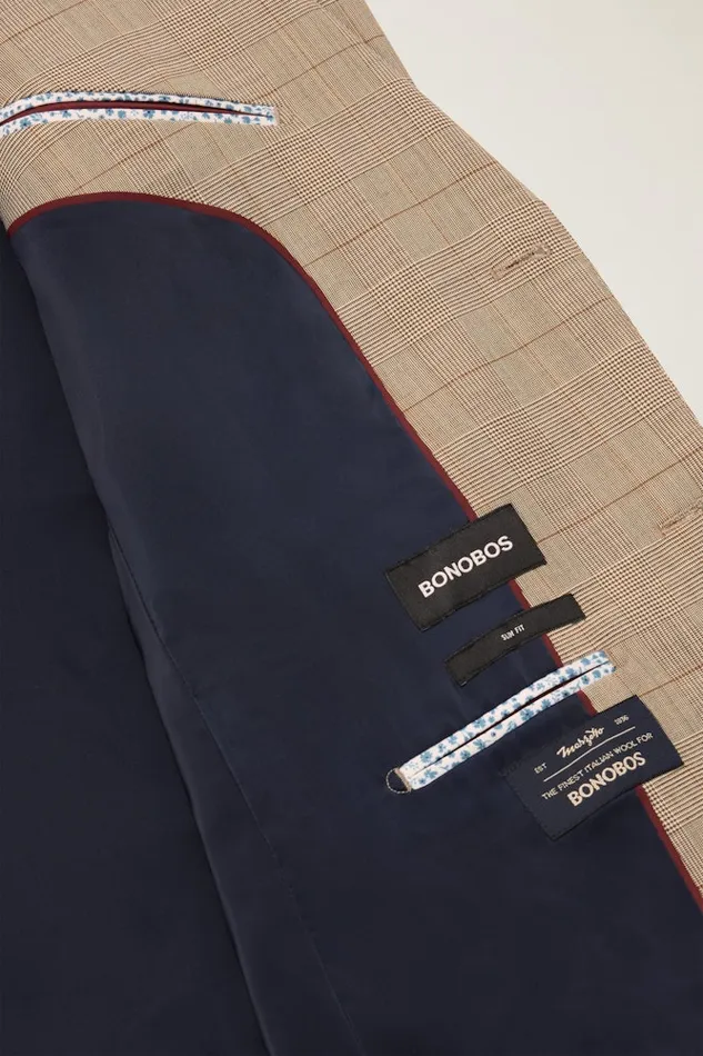 Men Bonobos Blazers and Sport Coats Jetsetter Stretch Italian Wool Suit Jacket Tan Plaid Men Bonobos Blazers and Sport Coats Jetsetter Stretch Italian Wool Suit Jacket Tan Plaid