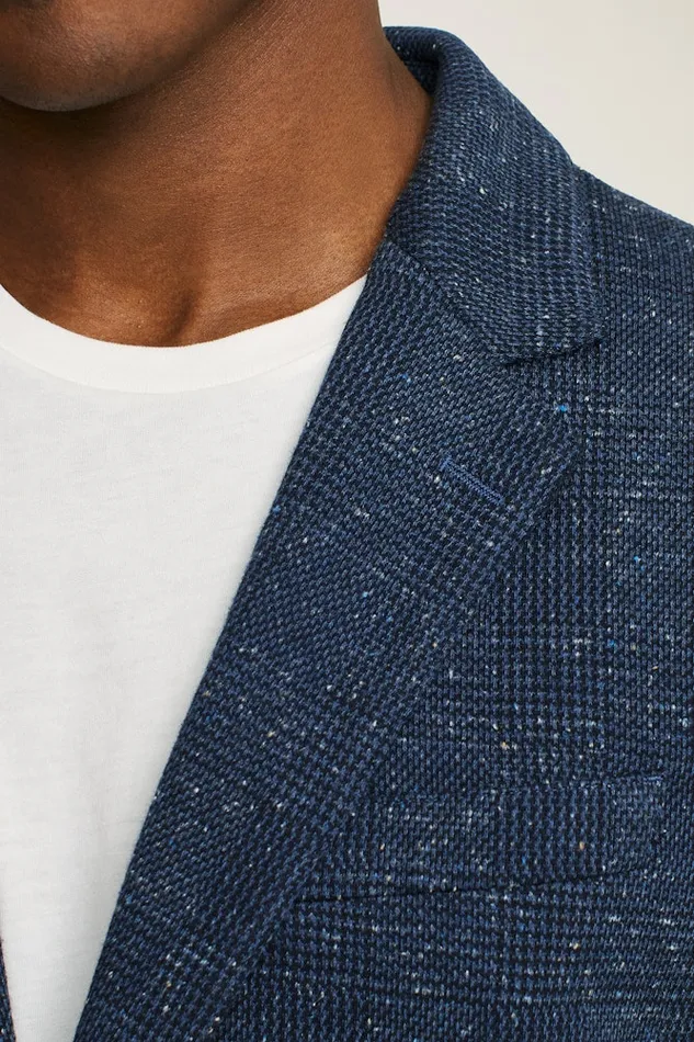 Men Bonobos Blazers and Sport Coats Knit Blazer Navy Donegal Glen Plaid Men Bonobos Blazers and Sport Coats Knit Blazer Navy Donegal Glen Plaid