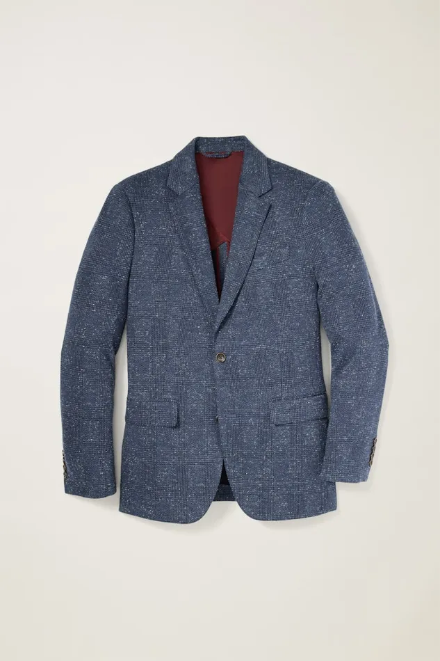 Men Bonobos Blazers and Sport Coats Knit Blazer Navy Donegal Glen Plaid Men Bonobos Blazers and Sport Coats Knit Blazer Navy Donegal Glen Plaid